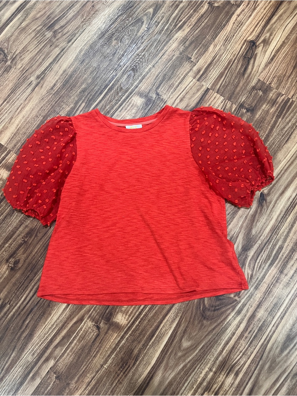 Maeve by Anthropologie Coral-Red Knit Crewneck Top